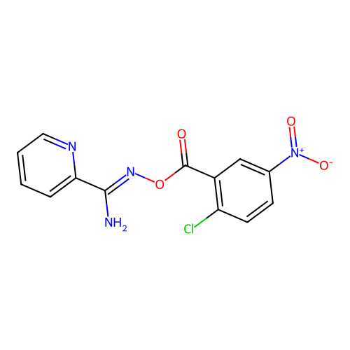 N'-{[(2-chloro-5-nitrophenyl)carbonyl]oxy}pyridine-2-carboximidamide structure