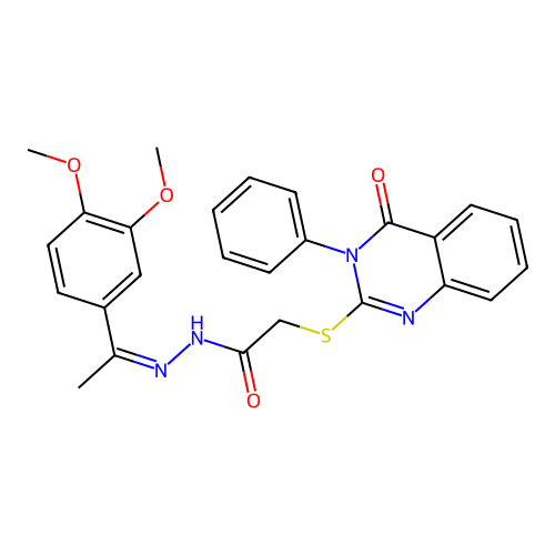 (Z)-N'-(1-(3,4-dimethoxyphenyl)ethylidene)-2-((4-oxo-3-phenyl-3,4-dihydroquinazolin-2-yl)thio)acetohydrazide structure