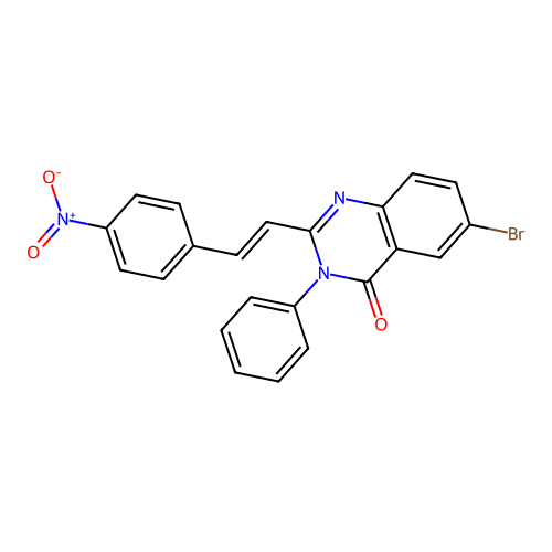 6-bromo-2-[(E)-2-(4-nitrophenyl)ethenyl]-3-phenylquinazolin-4(3H)-one structure