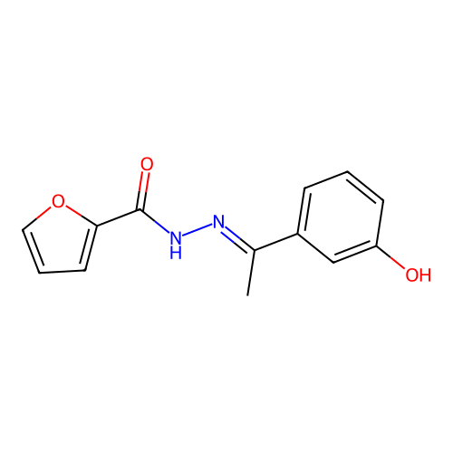 N'-[(1E)-1-(3-hydroxyphenyl)ethylidene]furan-2-carbohydrazide structure