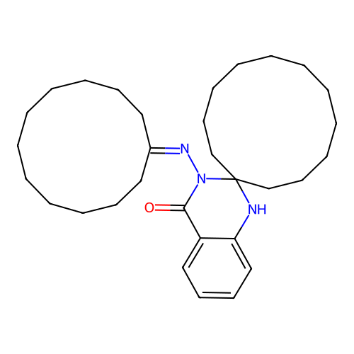 3'-(cyclododecylideneamino)-1'H-spiro[cyclododecane-1,2'-quinazolin]-4'(3'H)-one structure