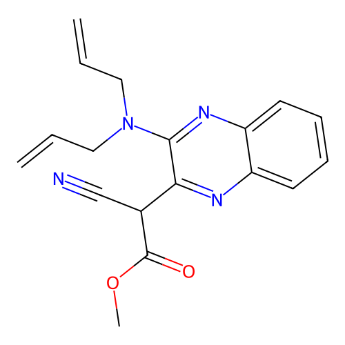 Methyl 2-cyano-2-(3-(diallylamino)quinoxalin-2-yl)acetate structure