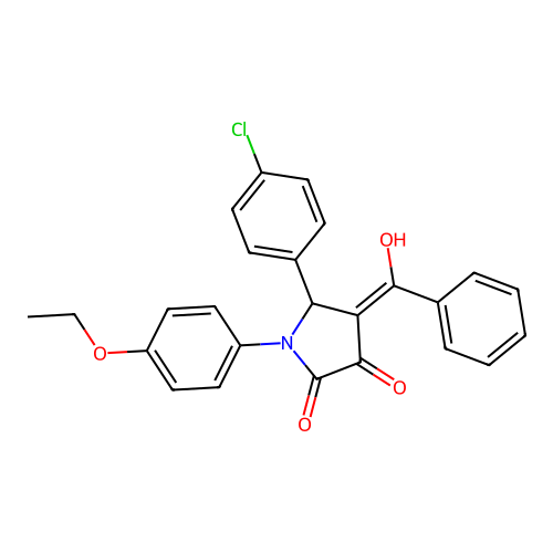 (4E)-5-(4-chlorophenyl)-1-(4-ethoxyphenyl)-4-[hydroxy(phenyl)methylidene]pyrrolidine-2,3-dione structure