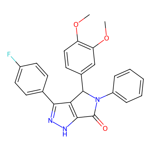 4-(3,4-dimethoxyphenyl)-3-(4-fluorophenyl)-5-phenyl-1,4-dihydropyrrolo[3,4-c]pyrazol-6-one structure