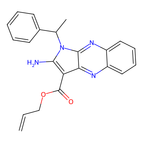 allyl 2-amino-1-(1-phenylethyl)-1H-pyrrolo[2,3-b]quinoxaline-3-carboxylate structure