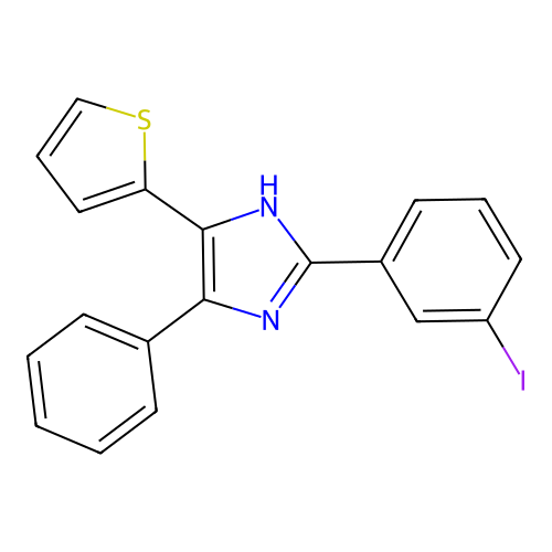 2-(3-iodophenyl)-5-phenyl-4-(thiophen-2-yl)-1H-imidazole structure