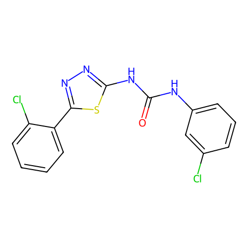 1-(3-Chlorophenyl)-3-(5-(2-chlorophenyl)-1,3,4-thiadiazol-2-yl)urea structure
