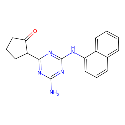 2-[4-Amino-6-(naphthalen-1-ylamino)-[1,3,5]triazin-2-yl]-cyclopentanone structure