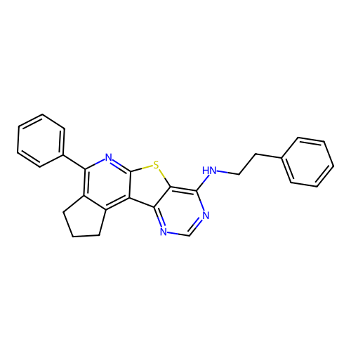 4-phenyl-N-(2-phenylethyl)-2,3-dihydro-1H-cyclopenta[4',5']pyrido[3',2':4,5]thieno[3,2-d]pyrimidin-7-amine structure