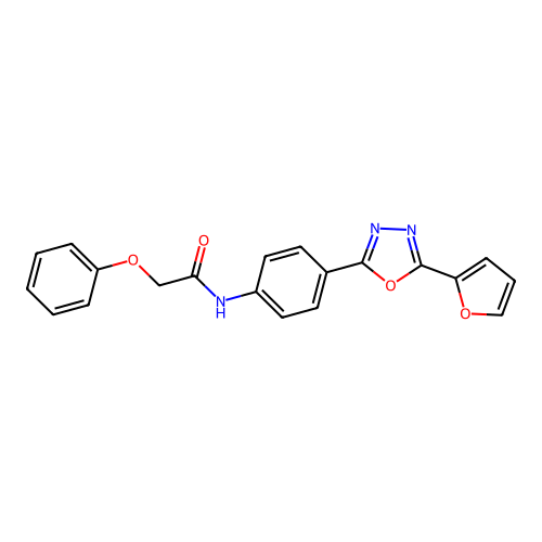 N-(4-(5-(furan-2-yl)-1,3,4-oxadiazol-2-yl)phenyl)-2-phenoxyacetamide structure