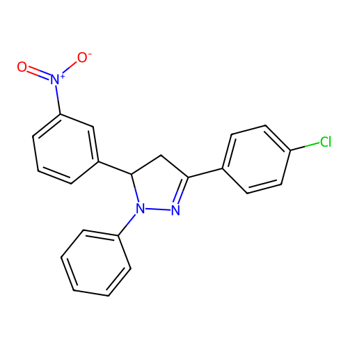 3-(4-chlorophenyl)-5-(3-nitrophenyl)-1-phenyl-4,5-dihydro-1H-pyrazole structure