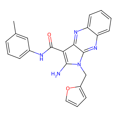 2-amino-1-(furan-2-ylmethyl)-N-(3-methylphenyl)pyrrolo[3,2-b]quinoxaline-3-carboxamide structure