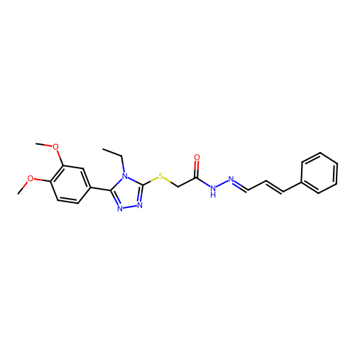 (E)-2-((5-(3,4-dimethoxyphenyl)-4-ethyl-4H-1,2,4-triazol-3-yl)thio)-N'-((E)-3-phenylallylidene)acetohydrazide structure