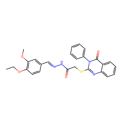 N'-[(E)-(4-ethoxy-3-methoxyphenyl)methylidene]-2-[(4-oxo-3-phenyl-3,4-dihydroquinazolin-2-yl)sulfanyl]acetohydrazide structure