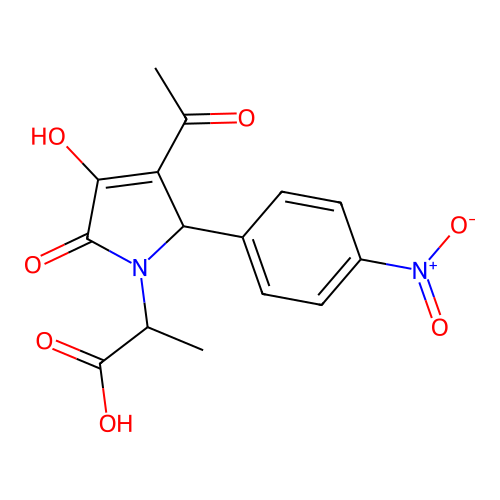 2-[3-acetyl-4-hydroxy-2-(4-nitrophenyl)-5-oxo-2H-pyrrol-1-yl]propanoic Acid structure