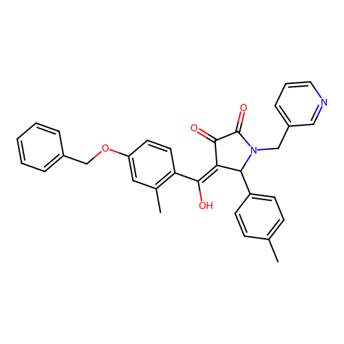 (4E)-4-[hydroxy-(2-methyl-4-phenylmethoxyphenyl)methylidene]-5-(4-methylphenyl)-1-(pyridin-3-ylmethyl)pyrrolidine-2,3-dione structure