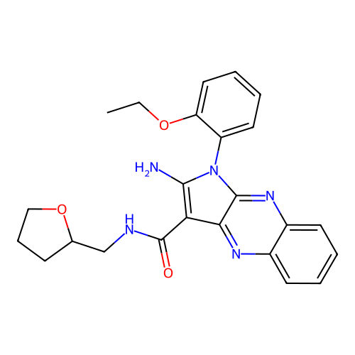 2-amino-1-(2-ethoxyphenyl)-N-(oxolan-2-ylmethyl)pyrrolo[3,2-b]quinoxaline-3-carboxamide structure