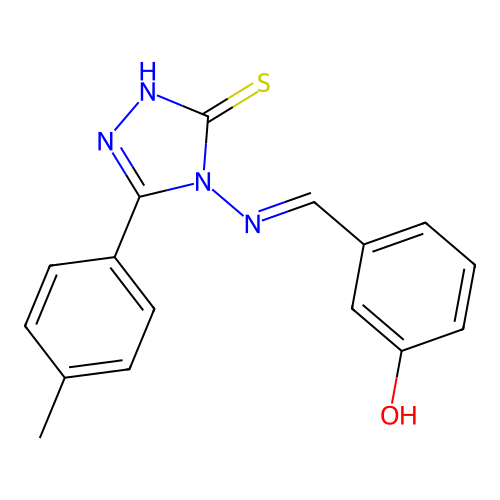 3-(((3-Mercapto-5-(4-methylphenyl)-4H-1,2,4-triazol-4-YL)imino)methyl)phenol structure