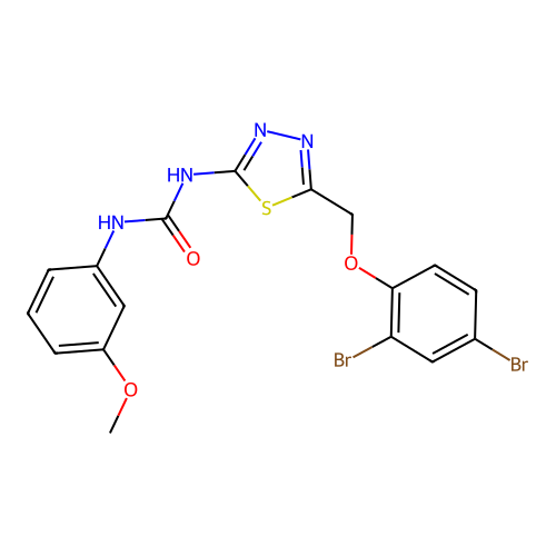 1-(5-((2,4-Dibromophenoxy)methyl)-1,3,4-thiadiazol-2-yl)-3-(3-methoxyphenyl)urea structure