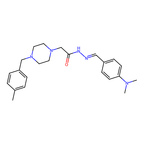 (E)-N'-(4-(dimethylamino)benzylidene)-2-(4-(4-methylbenzyl)piperazin-1-yl)acetohydrazide structure