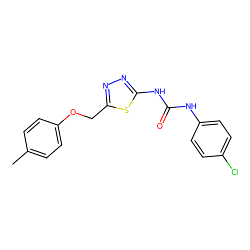 1-(4-Chlorophenyl)-3-[5-[(4-methylphenoxy)methyl]-1,3,4-thiadiazol-2-yl]urea structure