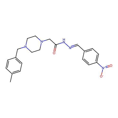 (E)-2-(4-(4-methylbenzyl)piperazin-1-yl)-N'-(4-nitrobenzylidene)acetohydrazide structure