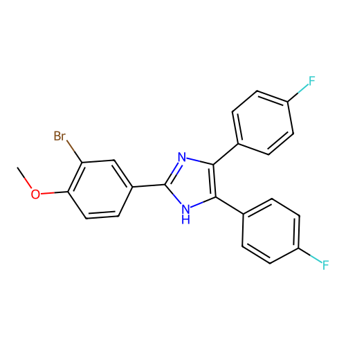 2-(3-bromo-4-methoxyphenyl)-4,5-bis(4-fluorophenyl)-1H-imidazole structure