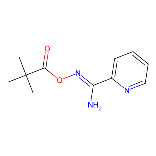 N'-[(2,2-dimethylpropanoyl)oxy]pyridine-2-carboximidamide structure