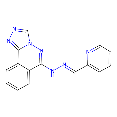 (E)-6-(2-(pyridin-2-ylmethylene)hydrazinyl)-[1,2,4]triazolo[3,4-a]phthalazine structure