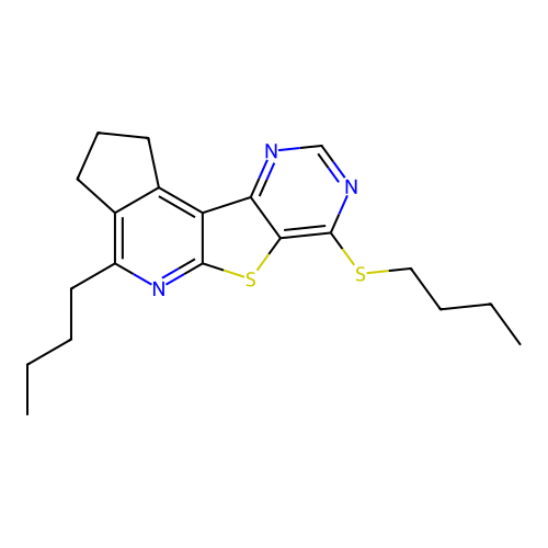 4-butyl-7-(butylsulfanyl)-2,3-dihydro-1H-cyclopenta[4',5']pyrido[3',2':4,5]thieno[3,2-d]pyrimidine structure