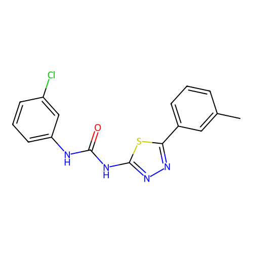 1-(3-chlorophenyl)-3-(5-(m-tolyl)-1,3,4-thiadiazol-2-yl)urea structure