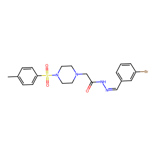 (Z)-N'-(3-bromobenzylidene)-2-(4-tosylpiperazin-1-yl)acetohydrazide structure
