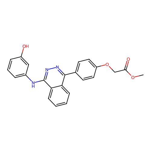 Methyl (4-{4-[(3-hydroxyphenyl)amino]phthalazin-1-yl}phenoxy)acetate structure