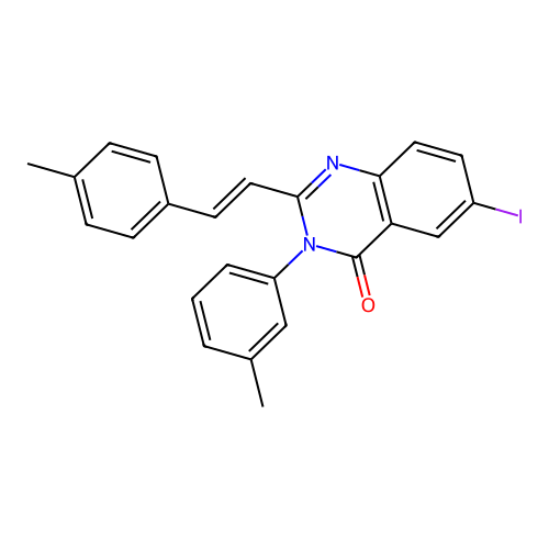 (E)-6-iodo-2-(4-methylstyryl)-3-(m-tolyl)quinazolin-4(3H)-one structure