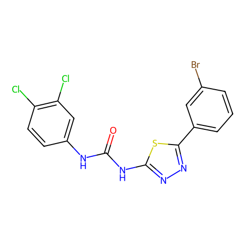 1-(5-(3-Bromophenyl)-1,3,4-thiadiazol-2-yl)-3-(3,4-dichlorophenyl)urea structure