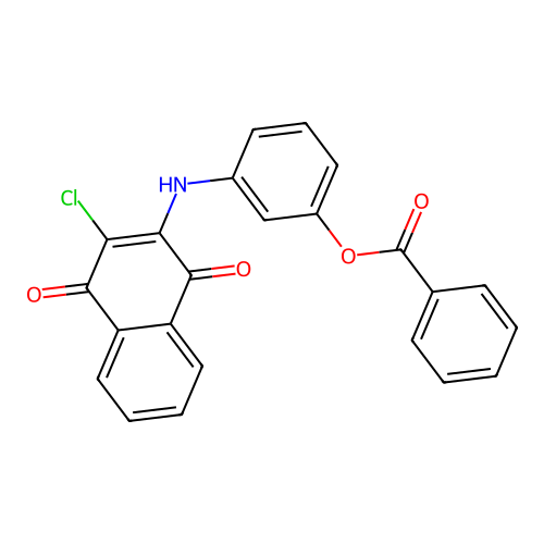 3-((3-Chloro-1,4-dioxo-1,4-dihydronaphthalen-2-yl)amino)phenyl benzoate structure