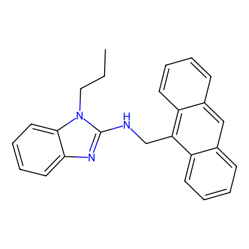 N-(anthracen-9-ylmethyl)-1-propyl-1H-benzimidazol-2-amine structure