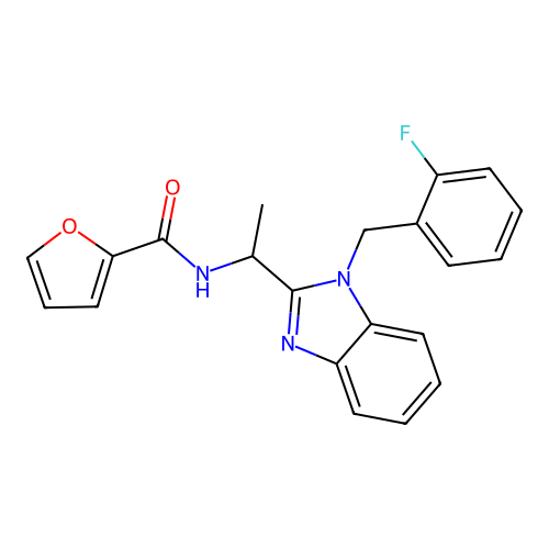 N-{1-[1-(2-fluorobenzyl)-1H-benzimidazol-2-yl]ethyl}furan-2-carboxamide structure