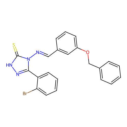 (E)-4-((3-(benzyloxy)benzylidene)amino)-5-(2-bromophenyl)-4H-1,2,4-triazole-3-thiol structure