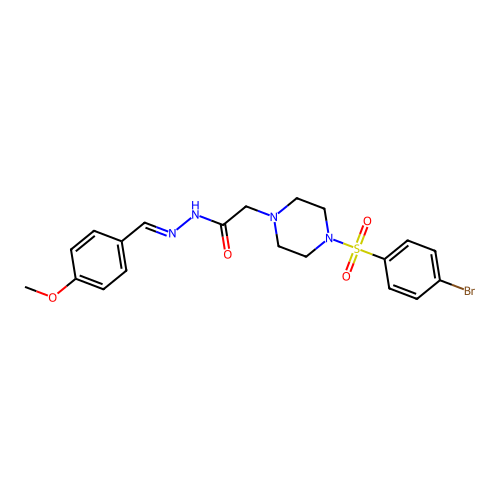 (E)-2-(4-((4-bromophenyl)sulfonyl)piperazin-1-yl)-N'-(4-methoxybenzylidene)acetohydrazide structure