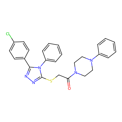 2-{[5-(4-chlorophenyl)-4-phenyl-4H-1,2,4-triazol-3-yl]sulfanyl}-1-(4-phenylpiperazin-1-yl)ethanone structure