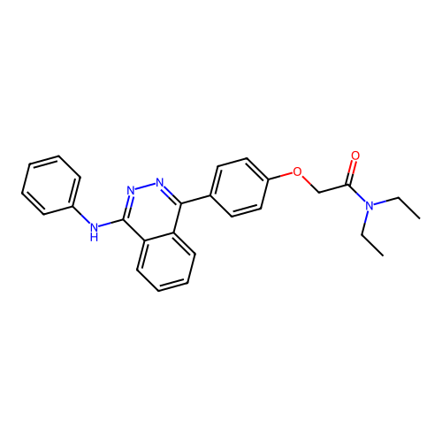 N,N-diethyl-2-(4-(4-(phenylamino)phthalazin-1-yl)phenoxy)acetamide structure