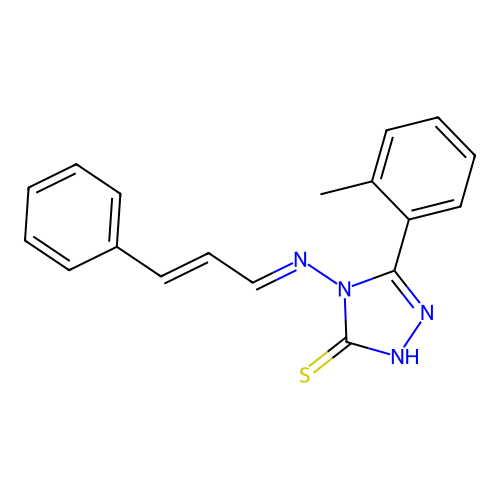3-(2-methylphenyl)-4-[(E)-[(E)-3-phenylprop-2-enylidene]amino]-1H-1,2,4-triazole-5-thione structure