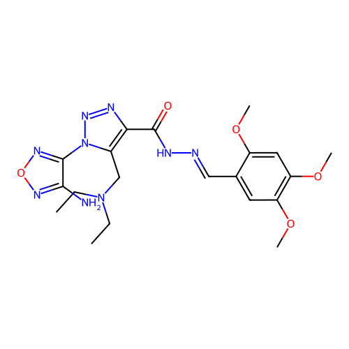 (E)-1-(4-amino-1,2,5-oxadiazol-3-yl)-5-((diethylamino)methyl)-N'-(2,4,5-trimethoxybenzylidene)-1H-1,2,3-triazole-4-carbohydrazide structure