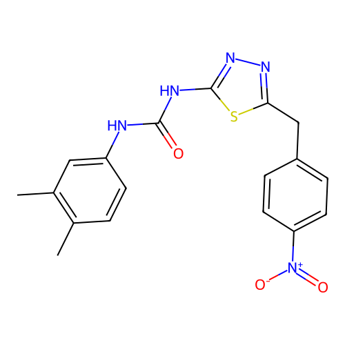 1-(3,4-Dimethylphenyl)-3-[5-(4-nitrobenzyl)-1,3,4-thiadiazol-2-yl]urea structure