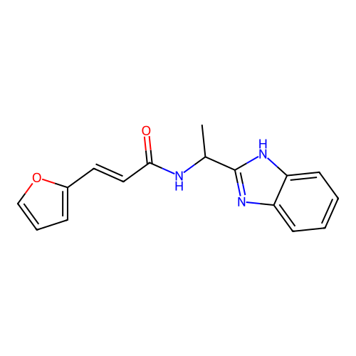 (2E)-N-[1-(1H-benzimidazol-2-yl)ethyl]-3-(furan-2-yl)prop-2-enamide structure