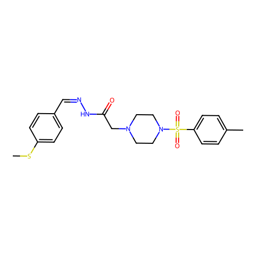 2-{4-[(4-methylphenyl)sulfonyl]piperazin-1-yl}-N'-{(Z)-[4-(methylsulfanyl)phenyl]methylidene}acetohydrazide structure