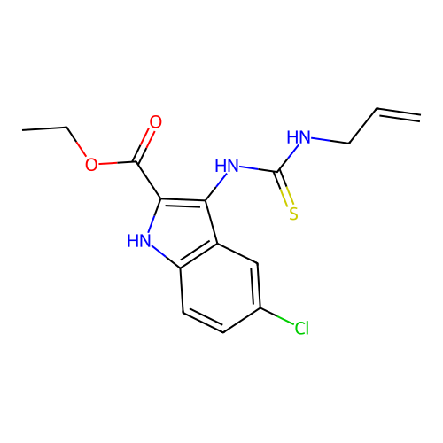 ethyl 5-chloro-3-[(prop-2-en-1-ylcarbamothioyl)amino]-1H-indole-2-carboxylate structure