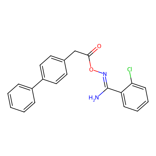 N'-[(biphenyl-4-ylacetyl)oxy]-2-chlorobenzenecarboximidamide structure