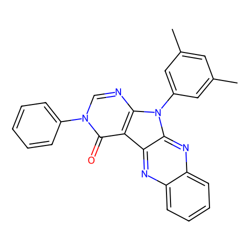 11-(3,5-dimethylphenyl)-3-phenyl-3,11-dihydro-4H-pyrimido[5',4':4,5]pyrrolo[2,3-b]quinoxalin-4-one structure